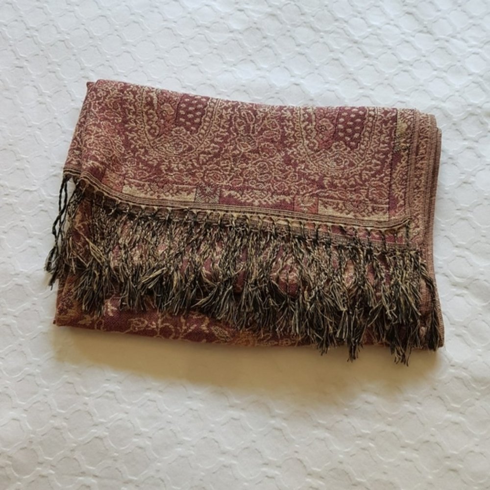 Maroon And Gold Scarf -Perfect Condition Well Protected - Picture 5 of 11